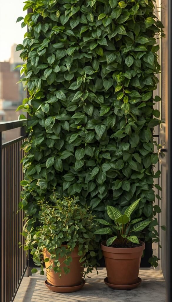 Install Faux Hedge Privacy Panels Along the Railing