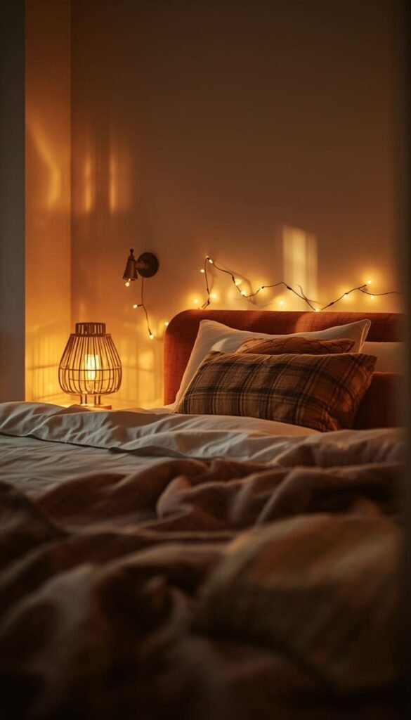 Layer Lighting With Sconces Fairy Lights and One Statement Piece