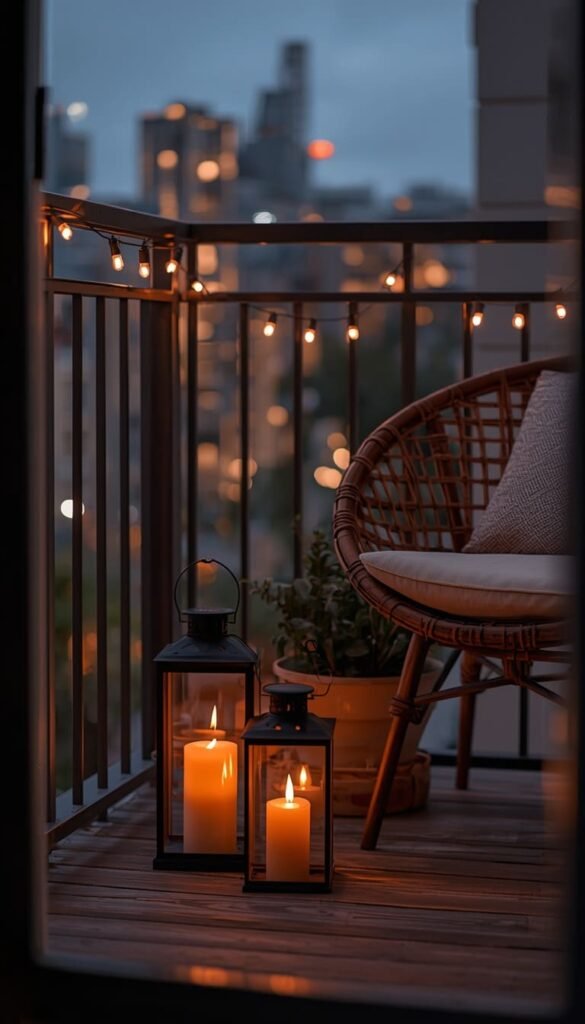 Layer Your Lighting With Lanterns and Flameless Candles