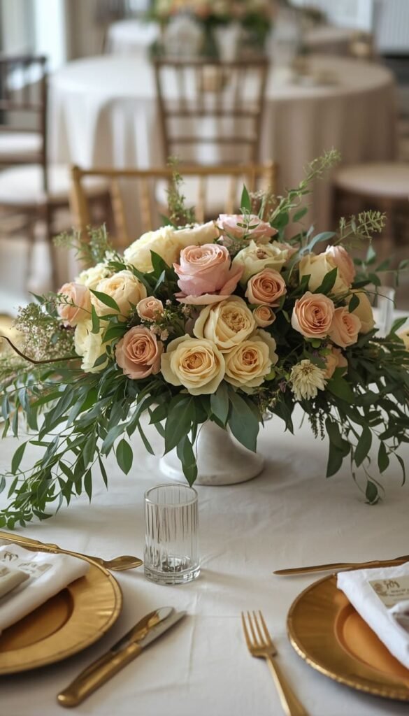  Low Floral Arrangements — The Conversation Friendly Round Table Centerpiece Idea