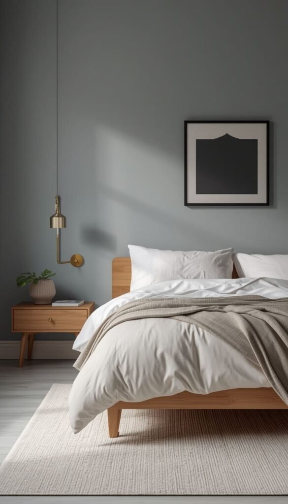 Minimalist Blue Bedroom Ideas That Let Dusty Blue Do All the Talking