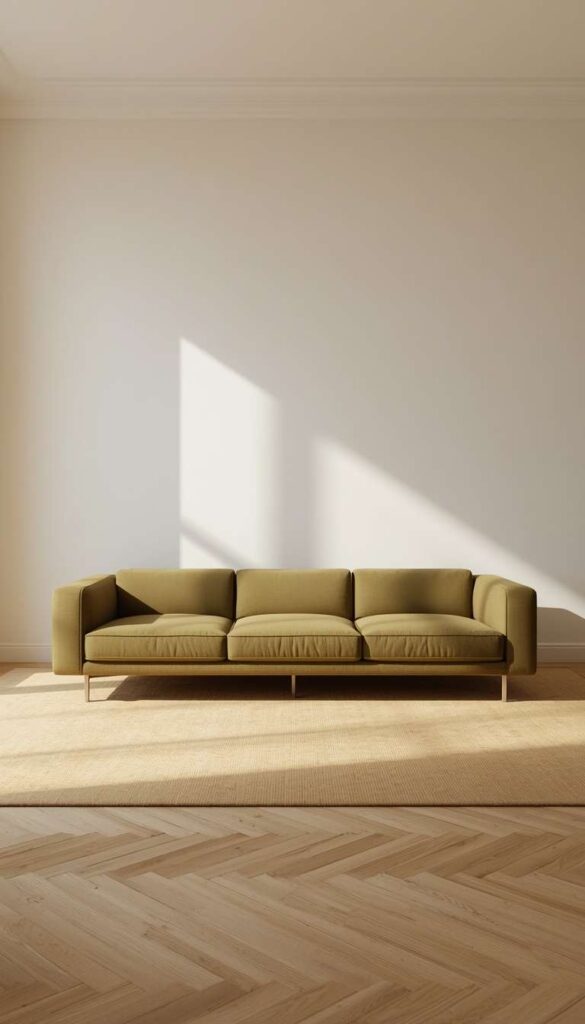 Minimalist Green and Beige with Negative Space