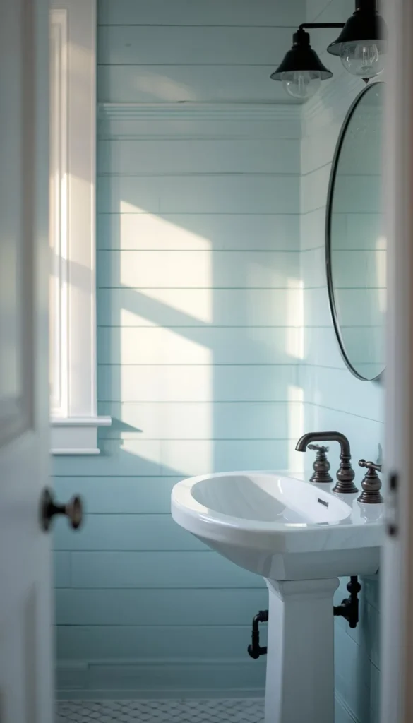 Modern Farmhouse Pale Blue Shiplap
