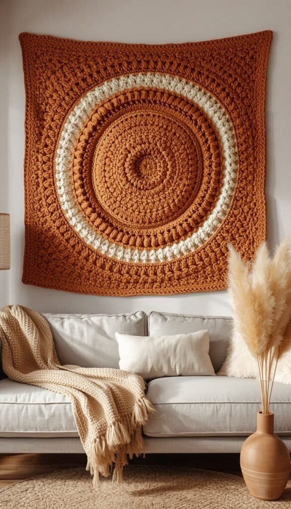 Modern Geometric Crochet Wall Hanging
