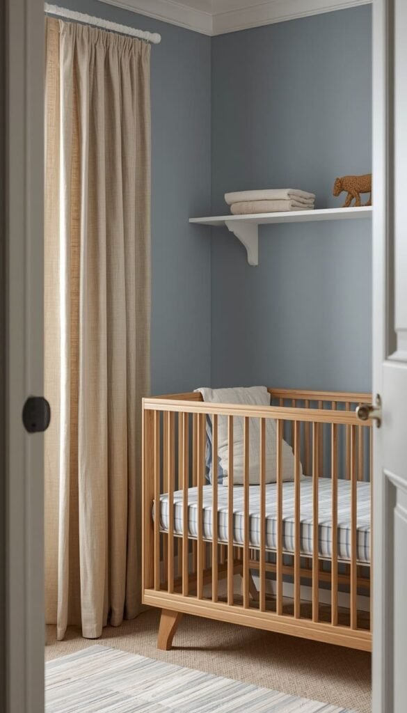 Muted Blue and Linen Palette for a Baby Boy Nursery