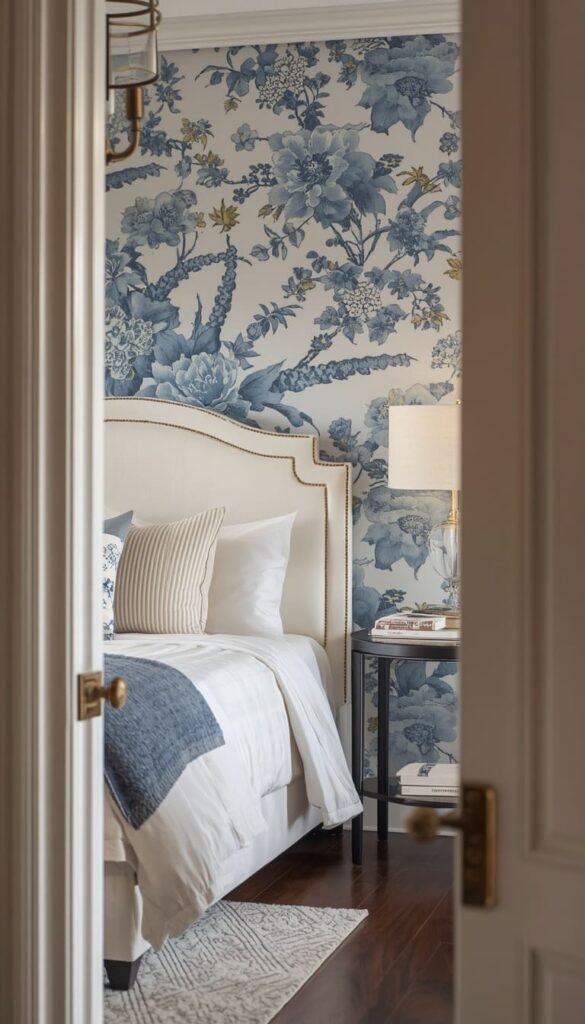  Navy Blue and White Master Bedroom With Gold Accents That Feel Expensive