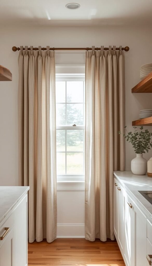  Neutral Kitchen Curtains That Go With Absolutely Every Cabinet Color