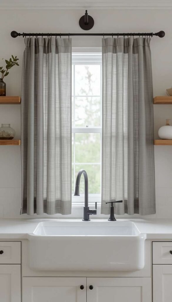 Neutral Solid Curtains for a Timeless Base
