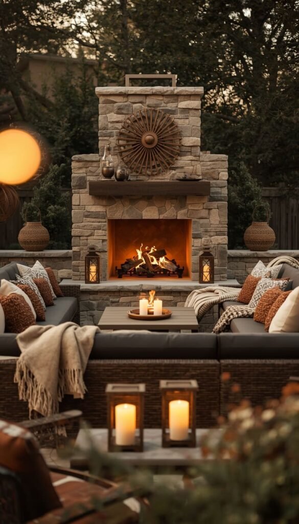  Outdoor Fireplace Lounge Zone