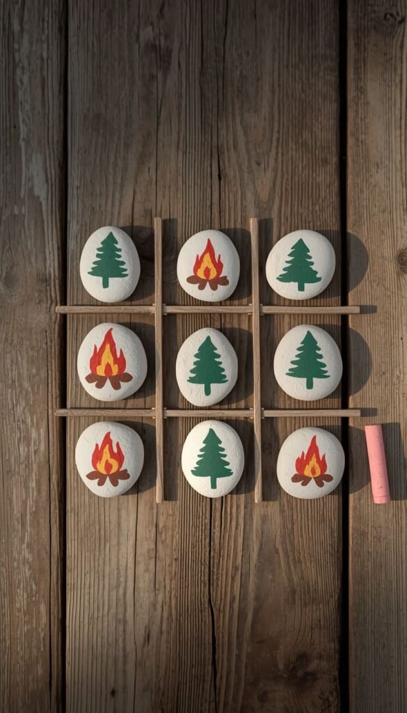 Painted Rock Tic Tac Toe Set