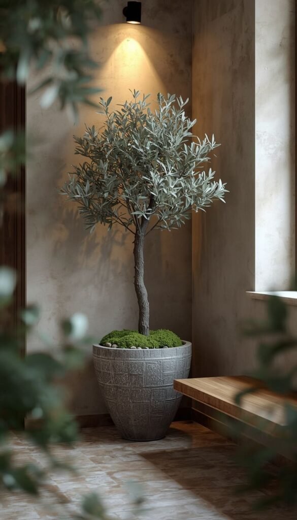  Potted Olive Tree Statement Corner