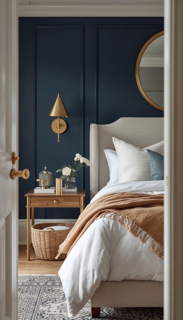 Powder Blue Painted Walls Paired With White Furniture for Small Bedrooms