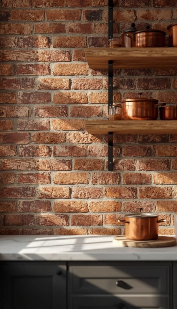Reclaimed Brick Backsplash