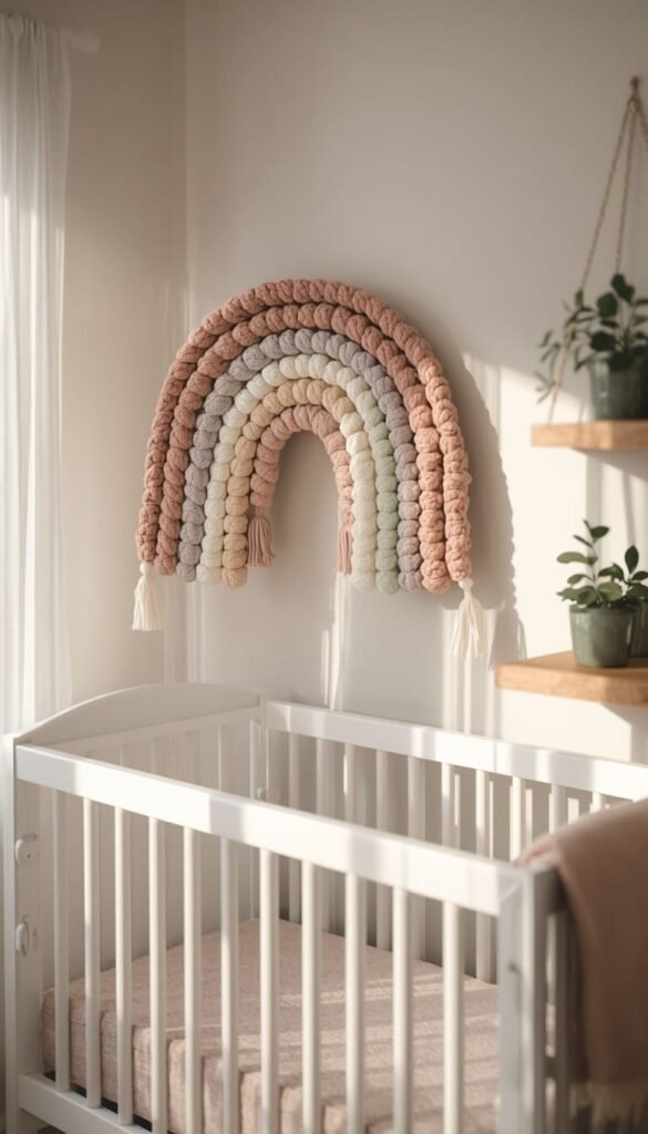 Rustic Twig and Crochet Wall Art