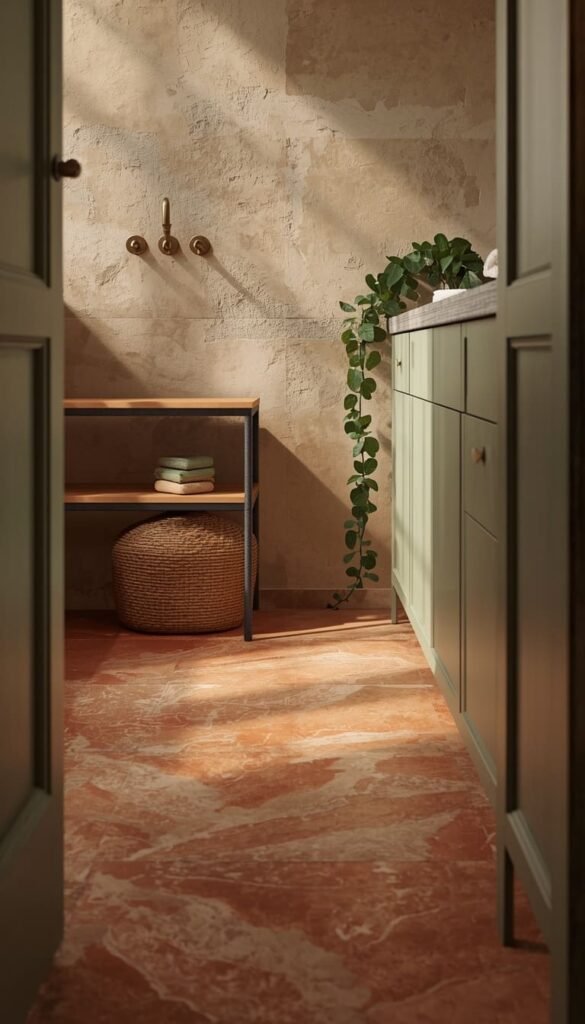 Sage Green and Terracotta Tile Combo: Nature Meets Luxury