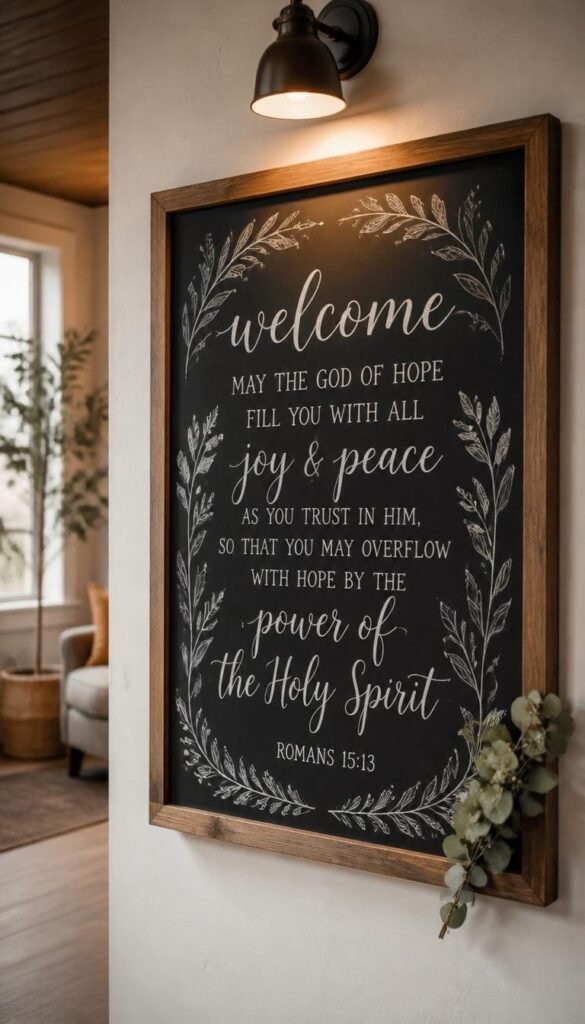 Seasonal Chalkboard Welcome Sign