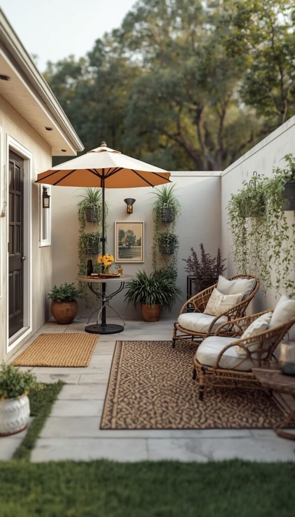 Small Backyard Patio with Zoning Trick