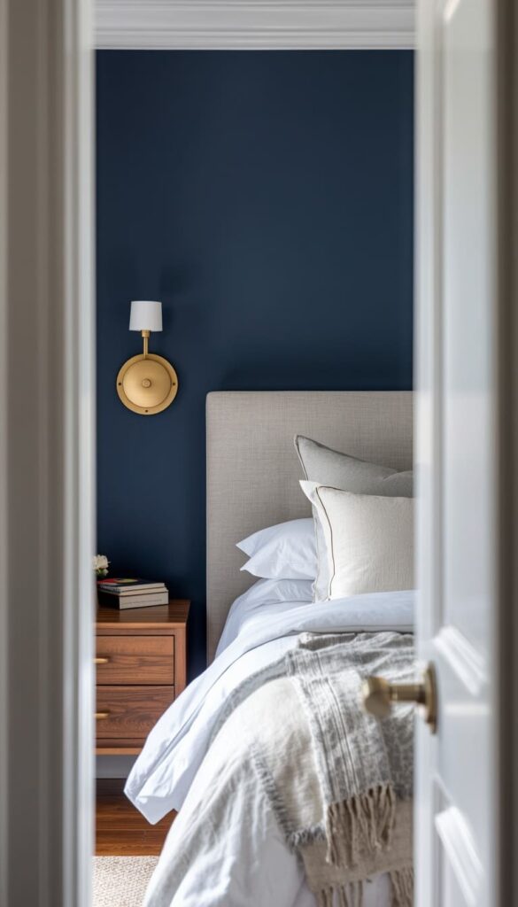Soft Blue Linen Bedding Layered Over White Sheets for a Luxe Hotel Look