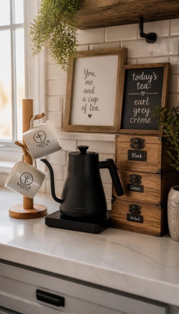 Tea Bar Ideas That Make Your Kitchen Corner Instagram Ready