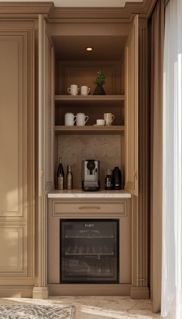 The Bedroom Built-In Coffee Bar That Makes Every Morning Feel Like a Hotel Stay