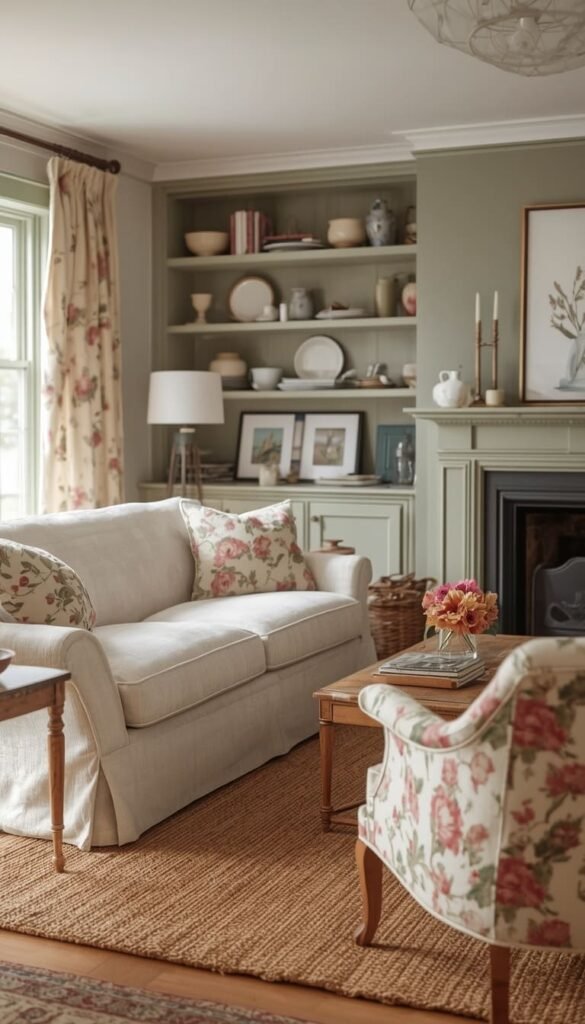 The Cottage Farmhouse Living Room Look — Soft Romantic and Surprisingly Easy to Pull Off