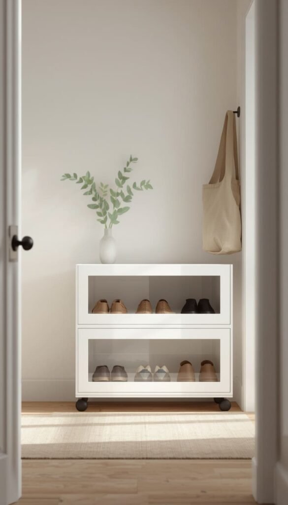 The Rolling Modular Shoe Cabinet