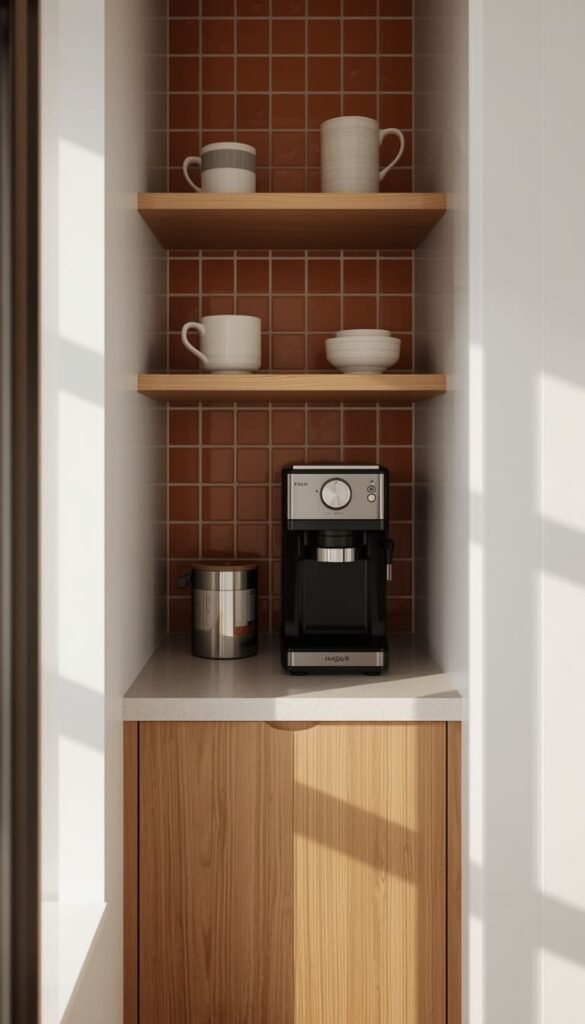 The Small Kitchen Coffee Bar Built Into Dead Corner Space