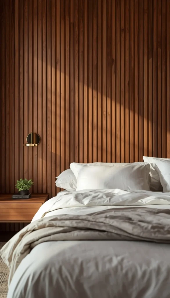  The Warm Wood Accent Wall Bedroom
