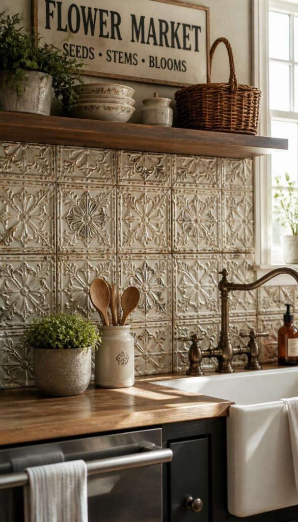  Tin Ceiling Tile Backsplash
