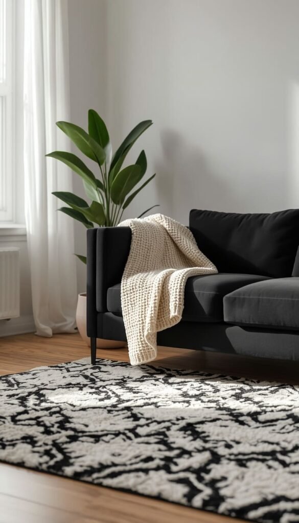 Try a Black and White Living Room for a Timeless High Contrast Look