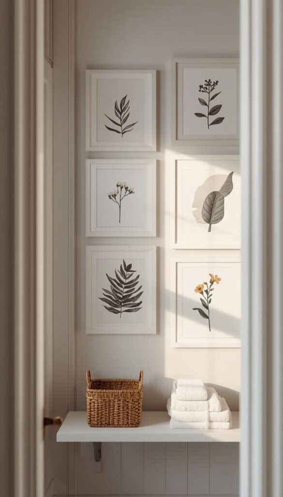 Try a DIY Printable Art Wall for a Budget Friendly Bathroom Makeover