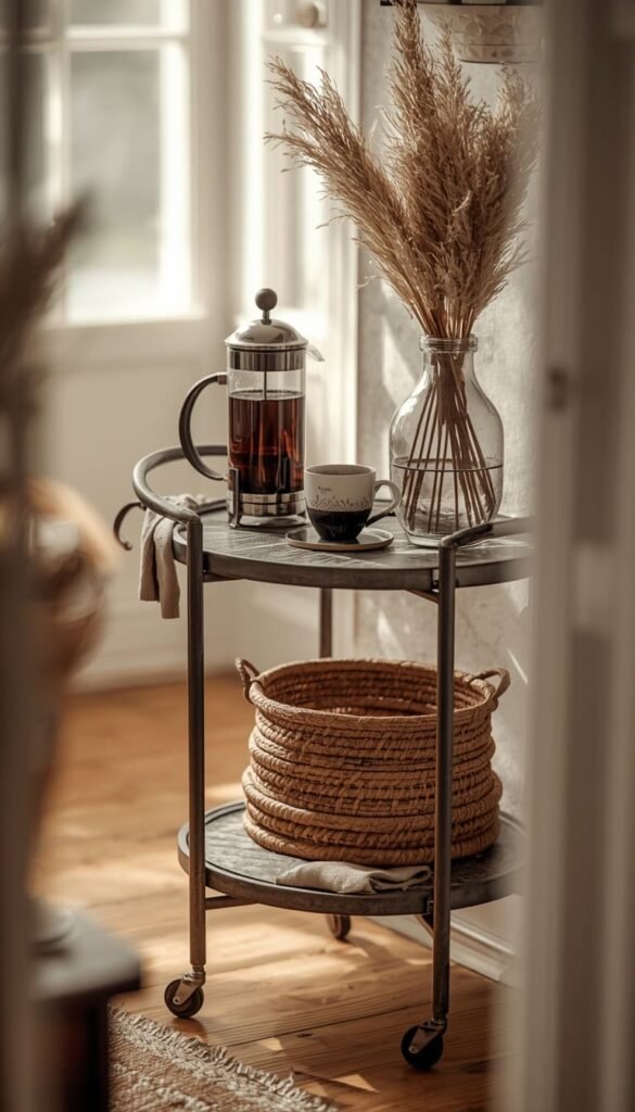 Try a Rolling Cart Coffee Bar Ideas Solution for Small Kitchens