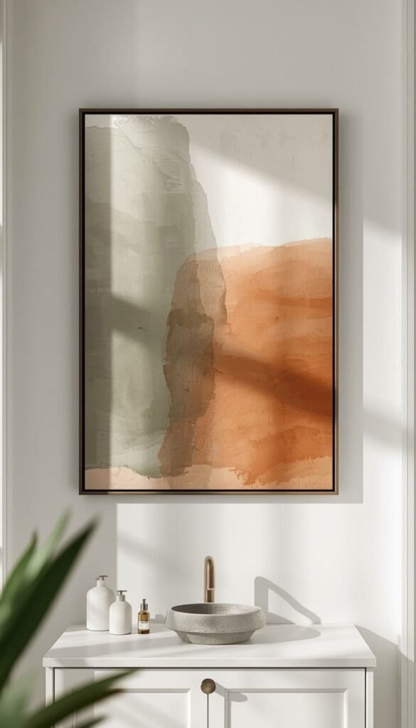 Use Abstract Canvas Art for a Modern Bathroom Upgrade