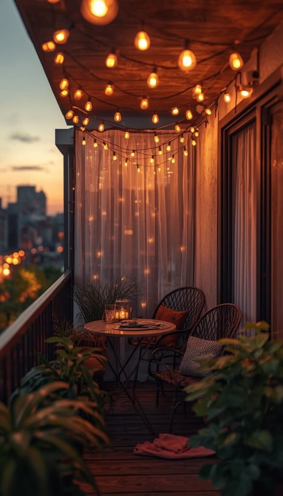  Use String Lights Strategically for Warm Ambient Glow