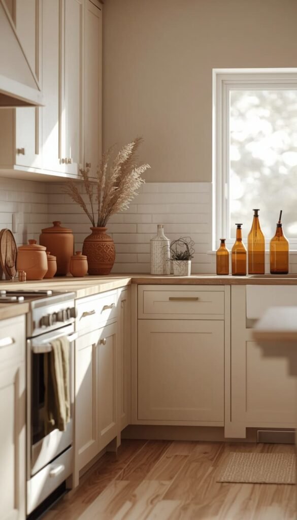 Use Warm Neutral Kitchen Tones and Earthy Kitchen Decor Together