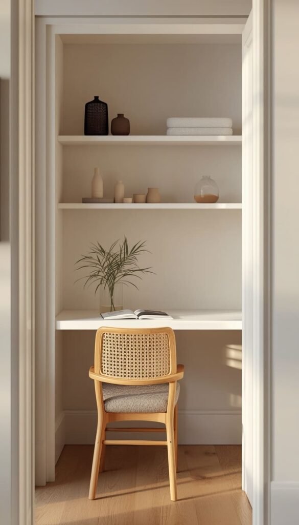 Use a Built-In Corner Desk to Maximize Every Inch of a Small Scandi Office