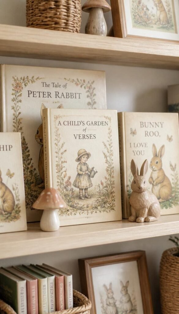 Vintage Children's Books as Shelf Decor