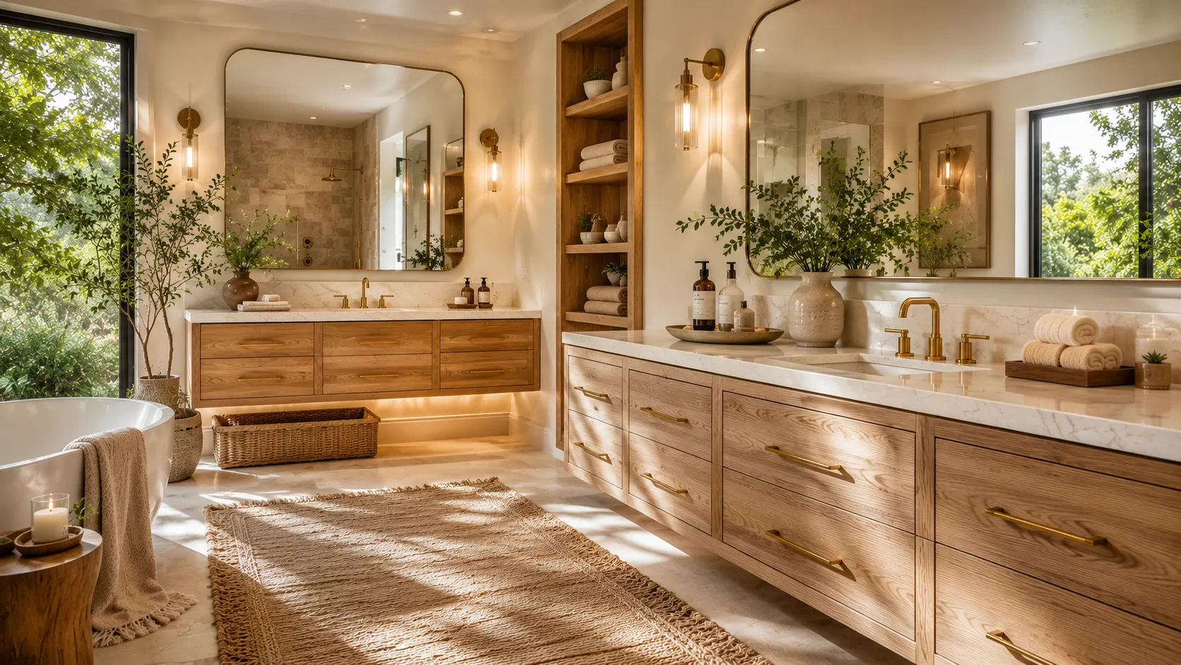 White Oak Vanity Bathroom Ideas
