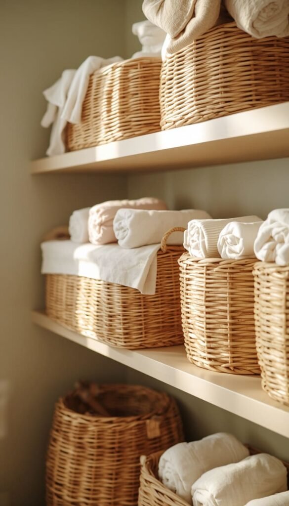 Wicker and Rattan Storage Baskets