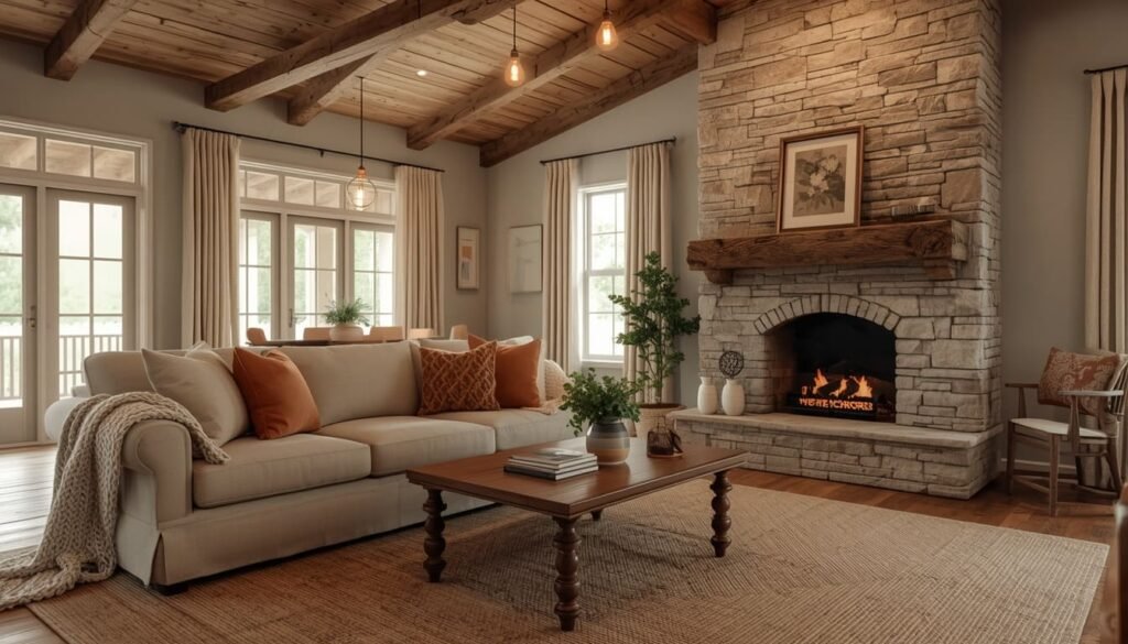 warm farmhouse living room ideas