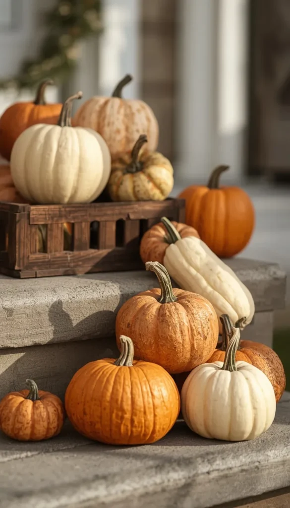  Layer Your Pumpkins At Different Heights