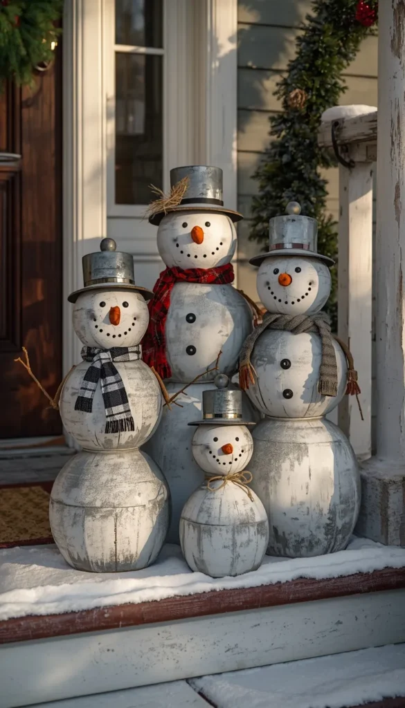 Farmhouse Porch Snowman Displays