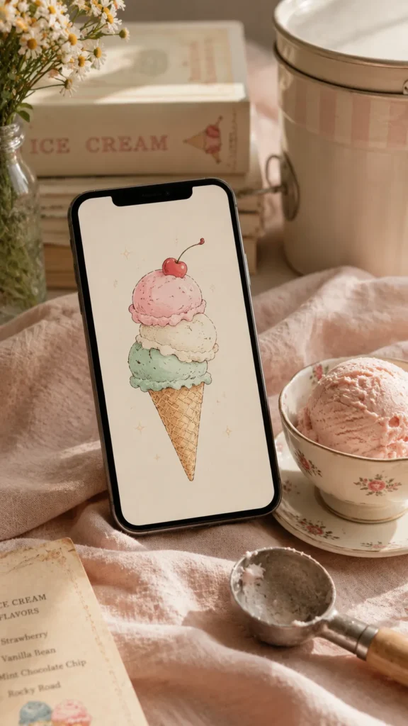 Ice Cream Wallpaper for a Sweet Nostalgic Look