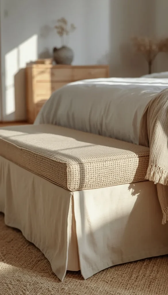 A Bench or Chair at the Foot of the Bed
