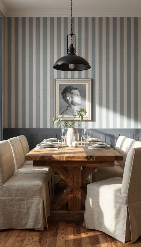 Vintage Striped Wallpaper