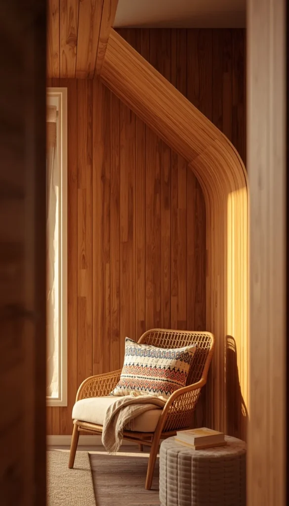 Single Accent Wall to Ceiling Wood Wrap
