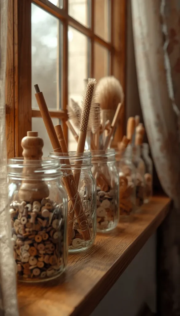 Use Mason Jars or Small Containers for Loose Supplies
