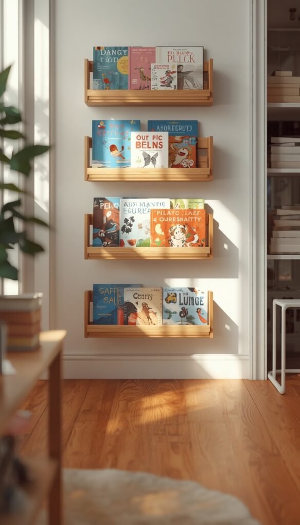 Vertical Spice Rack Bookshelf for Kids Small Rooms