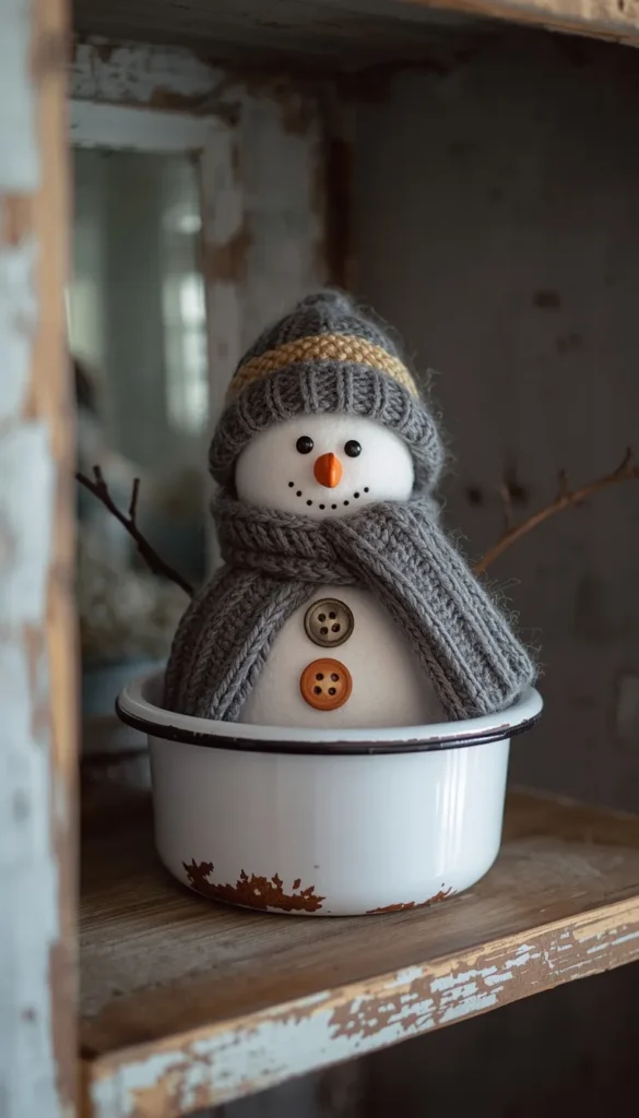 hrifted and Upcycled Snowman Decor