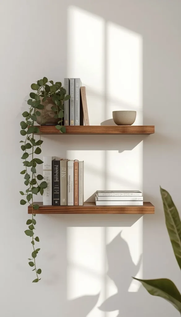 Floating Bookshelves for a Modern Minimalist Statement